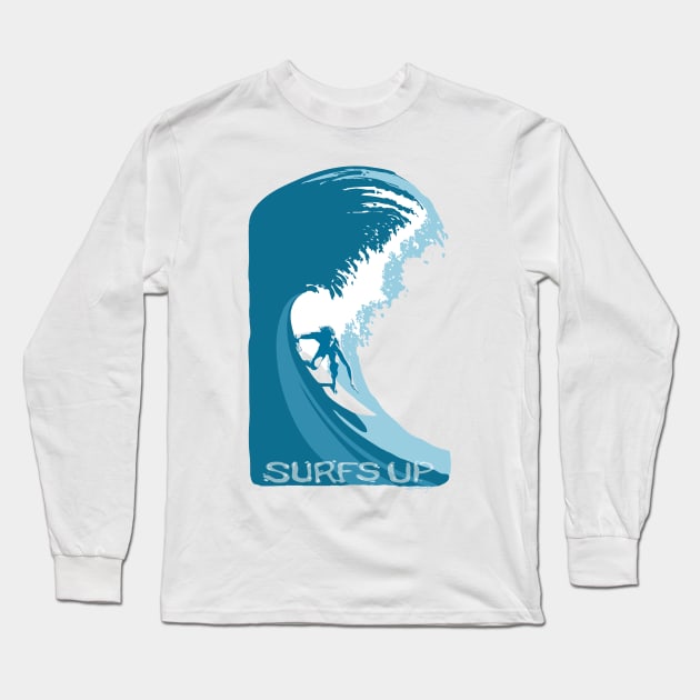 RETRO SURFS UP POSTER ART Long Sleeve T-Shirt by SFDesignstudio